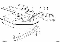 FUEL TANK/ATTACHING PARTS diagram for BMW 7 Series E23 745i