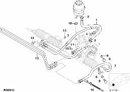 HYDRO STEERING-OIL PIPES diagram for BMW 3 Series E46 325i