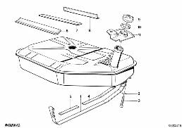 FUEL TANK/ATTACHING PARTS diagram for BMW 7 Series E23 745i