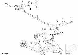Barre antiroulis arriére diagram for BMW 5 Series E39 525td