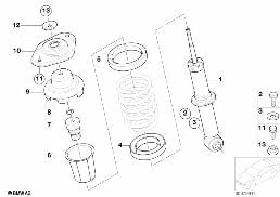 Kolumna McPhaersona tylna elem. pojedyn diagram for BMW MINI R50 Cooper