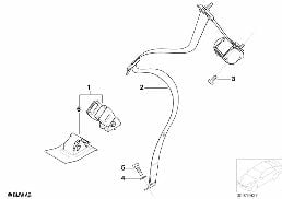 Pas bezpieczeństwa tylny diagram for BMW MINI R50 Cooper