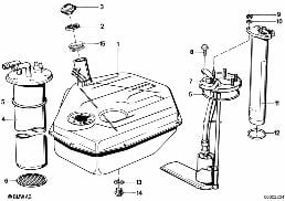 FUEL TANK/FUEL FEED diagram for BMW 5 Series E28 535i