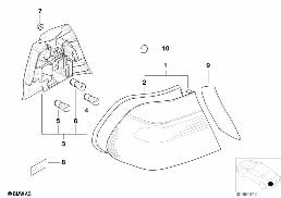 REAR LIGHT IN THE SIDE PANEL diagram for BMW 3 Series E46 325Ci