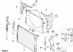 Wasserkühler/Zarge diagram for BMW 3 Series E46 M3