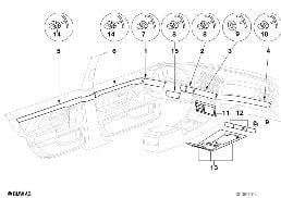 FINE WOOD TRIM, ALDER BORDEAUX diagram for BMW 7 Series E38 735iL