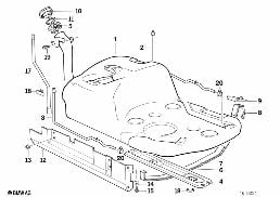 PLASTIC FUEL TANK diagram for BMW 5 Series E34 520i
