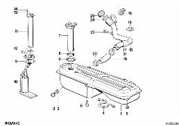 FUEL TANK/ATTACHING PARTS diagram for BMW 3 Series E30 320i