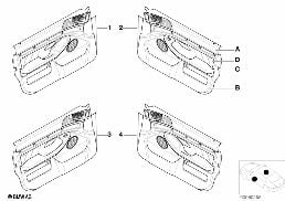 Revêtement porte cuir/airbag indiv. av. diagram for BMW 5 Series E39 525td