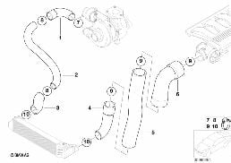 Prowadz. powietrza ład. instal. ssącej diagram for BMW 5 Series E39 520d