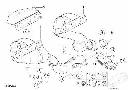 EXHAUST MANIFOLD WITH CATALYST diagram for BMW 3 Series E46 325i