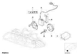 Pieces electroniques de projecteur xenon diagram for BMW 5 Series E39 525td