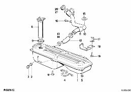Reservoir/alimentation de carburant diagram for BMW 3 Series E30 324td