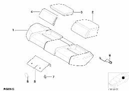 Stoel achter schuimdeel bekl. basisstoel diagram for BMW 3 Series E46 318i