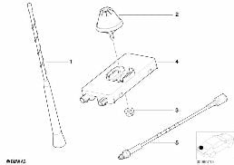 SINGLE PARTS F SIDE PANEL TELEPH.ANTENNA diagram for BMW 3 Series E46 318Ci