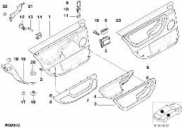 DOOR TRIM, REAR diagram for BMW 7 Series E38 740i