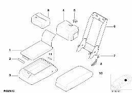 Stoel achter middelste armleuning diagram for BMW 7 Series E38 735i