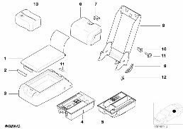 Stoel achter mid. armleuning multifunct. diagram for BMW 7 Series E38 735i
