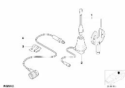Elem. poj. dachowej anteny telefon. diagram for BMW 5 Series E39 520d