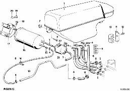 EXP.TANK/ACTIVATED CARBON CONTAINER diagram for BMW 7 Series E23 745i