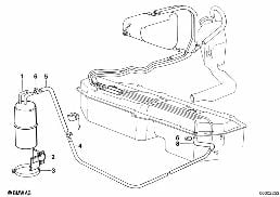 ACTIVATED CHARCOAL FILTER/TUBING diagram for BMW 3 Series E30 318i