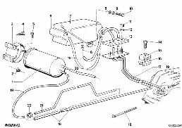 EXP.TANK/ACTIVATED CARBON CONTAINER diagram for BMW 5 Series E12 525