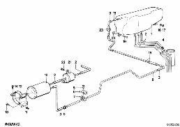 EXP.TANK/ACTIVATED CARBON CONTAINER diagram for BMW 5 Series E12 518i