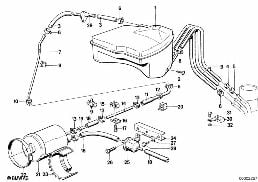 EXP.TANK/ACTIVATED CARBON CONTAINER diagram for BMW 6 Series E24 M6