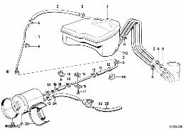 EXP.TANK/ACTIVATED CARBON CONTAINER diagram for BMW 5 Series E28 535i