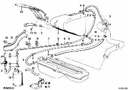 EXP.TANK/ACTIVATED CARBON CONTAINER diagram for BMW 3 Series E30 320i