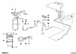 ACTIVATED CHARCOAL FILTER/TUBING diagram for BMW 5 Series E34 520i