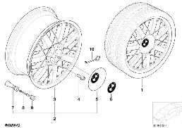 BMW COMPOSITE WHEEL, STAR SPOKE 76 diagram for BMW 7 Series E38 740i