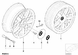 Jante composite rayons en etoile (st.77) diagram for BMW 5 Series E39 525td