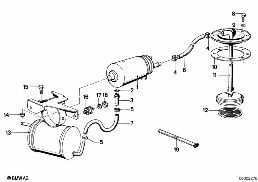 Pompe de carburant/filtre a carburant diagram for BMW 5 Series E12 520i