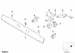 Elementy podłogi, tylne wewnętrzne diagram for BMW 5 Series E39 520d