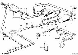 Pompe de carburant/filtre a carburant diagram for BMW 5 Series E12 520i
