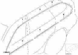 Dodatečná montáž Titan-Line exteriér diagram for BMW X5 E53 4.4i
