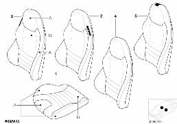INDIVIDUAL COVERS, M SPORTS ST, BICOLOR diagram for BMW Z3 E36 3.0i