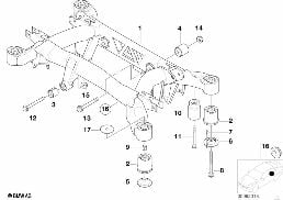 REAR AXLE CARRIER diagram for BMW 7 Series E38 740i