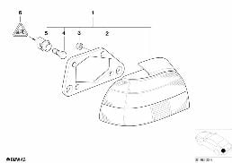 Achterlicht diagram for BMW 5 Series E39 520i