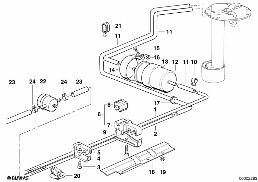 FUEL SUPPLY/SINGLE FILTER diagram for BMW 5 Series E34 520i