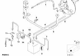 FRONT BRAKE PIPE, DSC diagram for BMW Z3 E36 2.8