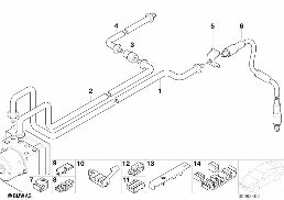 REAR BRAKE PIPE DSC diagram for BMW Z3 E36 M