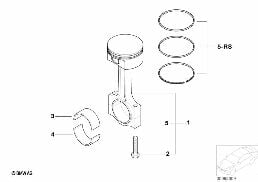 Korbowód zespołu korbowego z tłokiem diagram for BMW MINI R50 Cooper