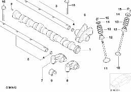 Sterowanie zaworów-wałek rozrządu/Smar. diagram for BMW MINI R50 Cooper