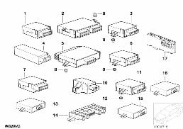 Appareils de cde de carrosserie/modules diagram for BMW 5 Series E39 525td