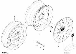 鋼製盤式輪輞 式樣 12 diagram for BMW 3 Series E46 316ti