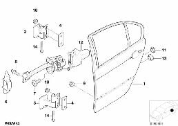 REAR DOOR - HINGE/DOOR BRAKE diagram for BMW 3 Series E46 318i