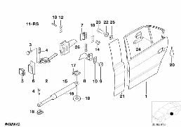 Porte arrière - charnière/arrêt de porte diagram for BMW 5 Series E39 525td