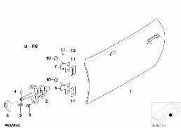 FRONT DOOR-HINGE/DOOR BRAKE diagram for BMW Z3 E36 M